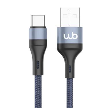Imagem de WB Cabo USB-A e USB-C 1 metro 30W azul marinho nylon trançado compatível com Android, Modelo: 30W USB-A para USB-C (Azul Marinho)