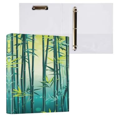 Imagem de STAYTOP Organizador de fichário redondo de plantas esmeraldas, fichário de 3 anéis com prancheta (carta A4), fichário fofo para material de escritório escolar