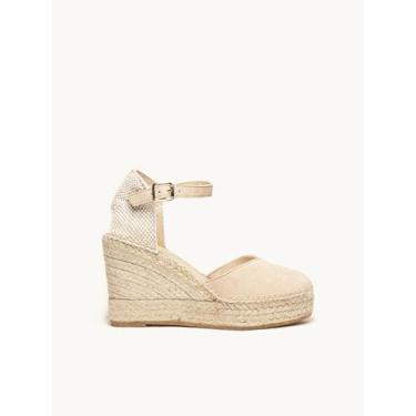 Imagem de Sandália Anabela Alta Jara Camurça Areia - Alhamas, Areia, 38