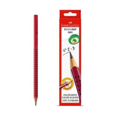 Imagem de Caixa com 12 Lápis Grafite Eco Grip Vermelho Faber Castell