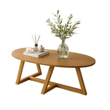 Imagem de Mesa De Centro Oval CláSsica Para Sala De Estar, Mesa De Canto Decorativa De Luxo(NATURE)