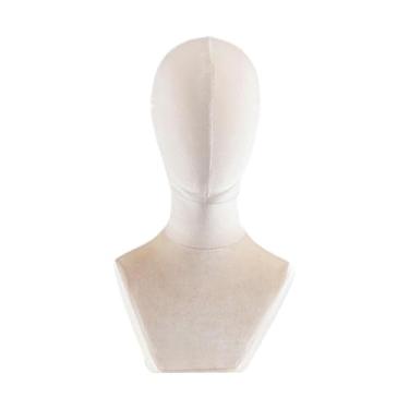 Imagem de Generic Modelo de cabeça de manequim, hat storage rack joalheria de lenço de beleza ferramenta de estilo de peruca manifestar manikin cabeçalho para spa, loja, Baixo Quadrado Bege