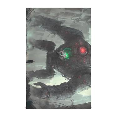 Imagem de Joisal Robô gigante cidade arruinada toalhas de cozinha a granel secagem rápida 4 peças panos de prato de cozinha para lavar pratos 71 x 45 cm toalha de chá