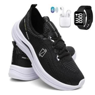 Imagem de Kit Tênis Masculino Para Corrida e Academia Super Leve e Macio com Relógio e Fone-Masculino