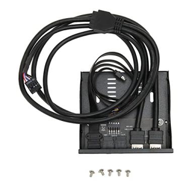 Imagem de POCREATION Painel Frontal USB 3.2 Hub, Concha de Ferro Com 2 Portas USB 3.0 e Interface de Áudio Tipo C, para 7 8 10 11 32 64 Bits e Linux