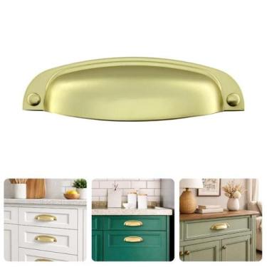 Imagem de Puxador Concha Dourado Fosco 96mm Móveis Armários Gavetas Planejados R