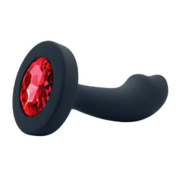Imagem de Plug Anal Curvado Em Silicone Tamanho P Com Pedra Na Base Acessório Anal Brinquedo Sexual PL143P