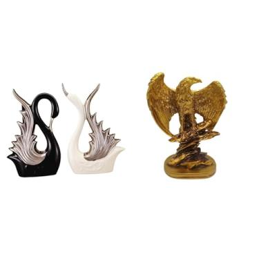 Imagem de Whtkoph Elegante Escultura de Cisne em Cerâmica, Majestosa E Decorativa, Ideal para Presente de Aniversário, Estante, Sala de Jantar, Escritório E Festas.