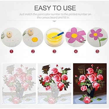 Imagem de Kit de Pintura por Número em Tela para a Óleo DIY com Padrão Casa na Rua Adultos Iniciantes Artesanato Decoração Parede Residencial Presente Relaxamen