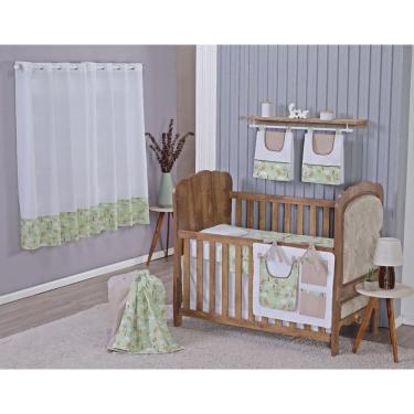 Imagem de Enxoval Bebe Kit Berço Americano Cortina Algodão Menino