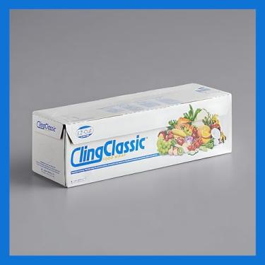 Imagem de Pokanic Filme Plástico Extensível Para Alimentos Cling Classic, Rolo De 18 Pol. X 2.000 Pés, Lâmina Transparente Zipsafe, Cortador, Dispensador Fácil Cortar, Pvc Sem Bpa, Lacre Seguro Micro-Ondas E