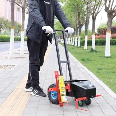 Imagem de Máquinas de marcação de linha de tinta, formato de arco ajustável, largura 4-20 cm livremente ajustável, economizando tempo e esforço, para estacionamentos, pisos de fábrica, calçadas, armazenamento