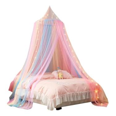 Imagem de Dossel Arco-íris Infantil Para Cama De Menina Com Luzes Estilo Princesa (Arco-Íris)