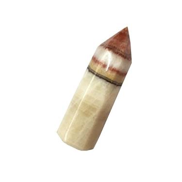 Imagem de Torre de pedra de porco de cristal polido natural decoração de varinha de ponto de calcita tricolor (tamanho : roxo)