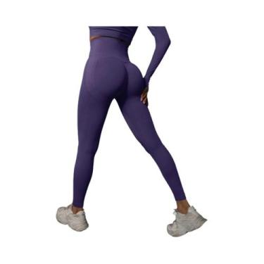 Imagem de Leggings De Yoga Femininas De Cintura Alta, Levanta Bumbum, Sem Costur