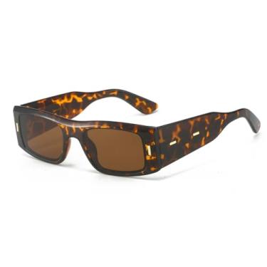 Imagem de Óculos de Sol UV400 - Cores Candy Punk, Hastes Largas, Estampa de Leopardo em Cores Contrastantes, para Homens e Mulheres, Esportes ao Ar Livre, Corrida, Ciclismo, Estilo Pena de Falcão