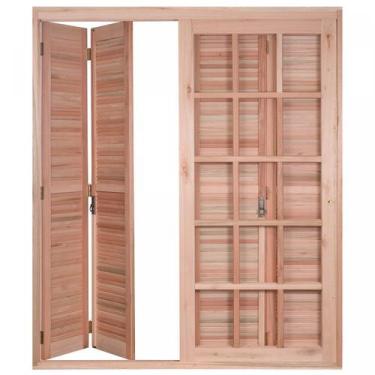 Imagem de Porta de Madeira Balcão Pantográfica 213x120cm com Batente De14cm Ewk 