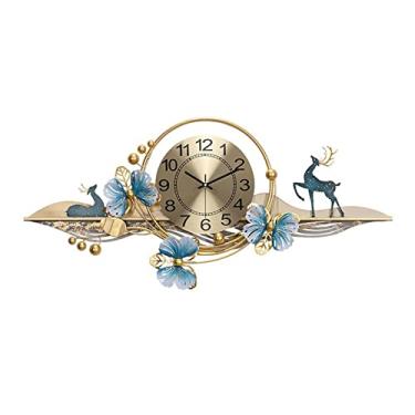 Imagem de KHUTRW3D Relógio criativo e personalizado de cozinha, moderno, leve, luxuoso, relógio de parede, casa, sala de estar, decoração de arte atmosférica, relógio de parede