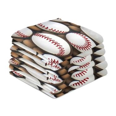 Imagem de Wassud Toalhas de cozinha bolas de beisebol lisas toalhas de prato de cozinha pacote com 6 panos de prato macios com laço para pendurar toalha de mão super absorvente de secagem rápida toalhas de chá