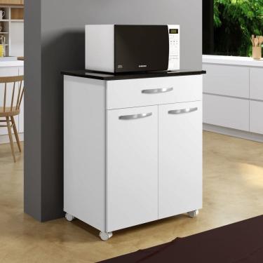 Imagem de Balcao de Cozinha Girassol Branco 2 Portas 1 Gaveta Kaiki Moveis