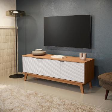 Imagem de Rack Kappesberg 3 Portas 3D Canela/Branco 136cm