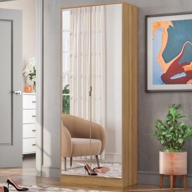 Imagem de Armário Multiuso Sapateira 2 Portas Com Espelho E 1 Gaveta Austin Amêndola Touch