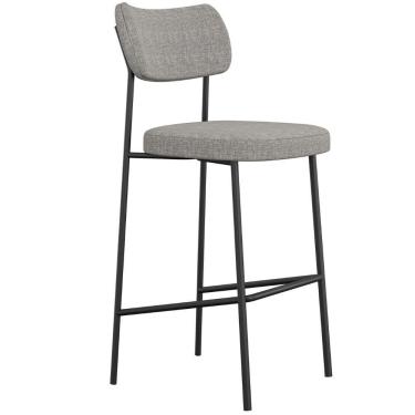 Imagem de Banqueta Alta Bar Estofada Milli Linho Cinza A14 - Mpozenato