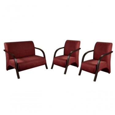 Imagem de Conjunto Poltronas Vênus Braço Madeira D Salla Bordô
