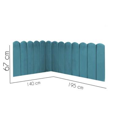 Imagem de Cabeceira Painel Cama Casal Box Nuvem Suede Sandy 140 Cm :azul Turquesa