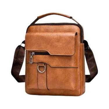 Imagem de Bolsa De Ombro Masculina Em Couro PU Multifuncional, Maleta De Trabalh