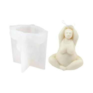 Imagem de Molde De Silicone Grande 3D De Mulher Yoga Para Estátua De Cera De Soj
