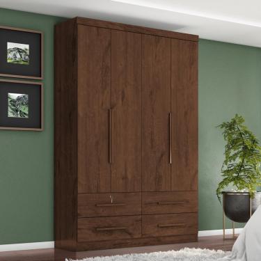 Imagem de Guarda Roupa Solteiro 4 Portas 4 Gavetas Maximus Plus II Zanzini - Jacaranda