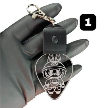 Imagem de Chaveiro Boneco Labubu Acrílico Led Rgb Recarregável 7 Cores - Lualki 