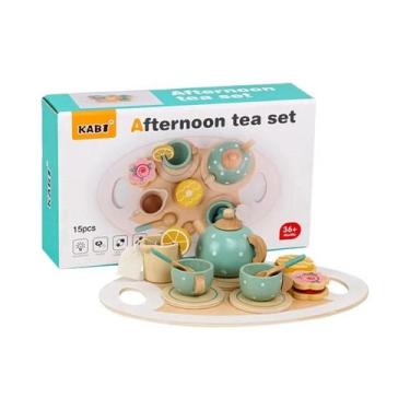 Imagem de Conjunto De Chá Da Tarde De Madeira Para Crianças, Brinquedo Educativo