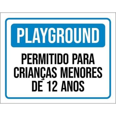 Imagem de Kit 5 Placa Acm Playground Permitido Crianças Menores 18X23 - Sinalizo