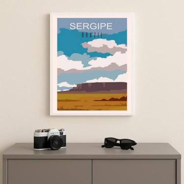 Imagem de Quadro Decorativo Sergipe - Brasil 45X34Cm Mold Branca Vidro - Quadros