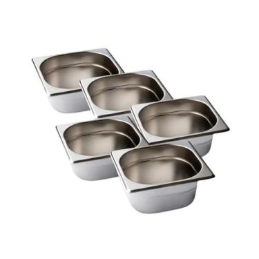 Imagem de Kit 5 cuba sem alca inox 1/6 gn 65 para buffet - Chef Line