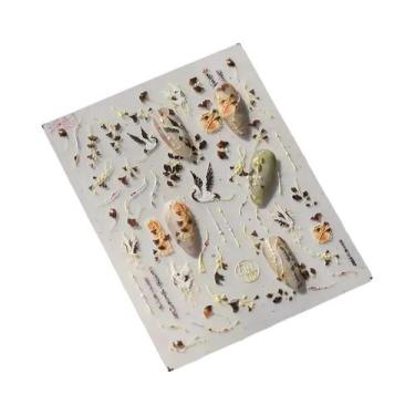 Imagem de Adesivos De Unhas Com Asas De Borboleta Pretas E Roxas, Decalques De M