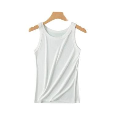 Imagem de Camiseta Sem Mangas Para Mulheres plus Size Em Cores Sólidas Moda Quat