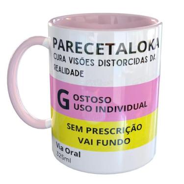 Imagem de Caneca Porcelana Paracetaloka Engraçada Meme - Pense Canecas, Rosa Cla