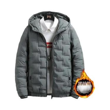 Imagem de Parkas Masculinas De Inverno Grossas E Quentes Com Capuz, Jaqueta Casu