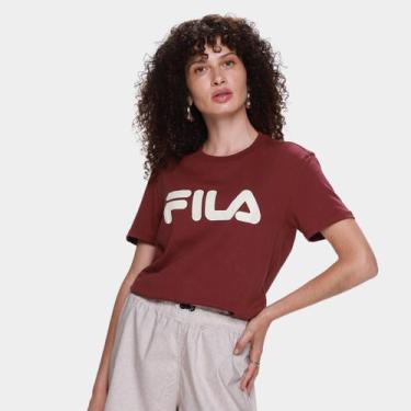Imagem de Camiseta Fila Letter Premium II Feminina, Vinho, G