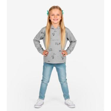 Imagem de Blusão Infantil Menina Com Capuz Select Cinza, 6, Cinza