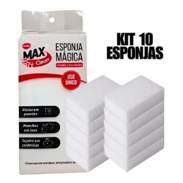Imagem de Kit 10 Esponjas Mágica Branca Tira Manchas Riscos Max Clean Clink