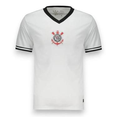 Imagem de Camiseta Corinthians Dry Gola V Logo Bordado Oficial - Coimbra, Branco