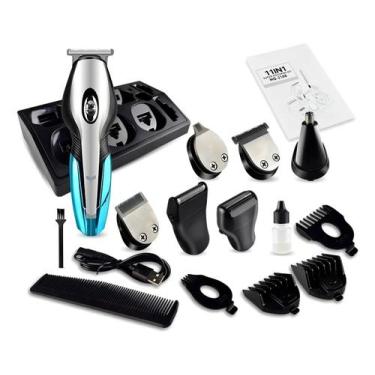 Imagem de Aparador Kemei 11 em 1 Profissional Sem Fio Bivolt Barba Cabelo Corpo 