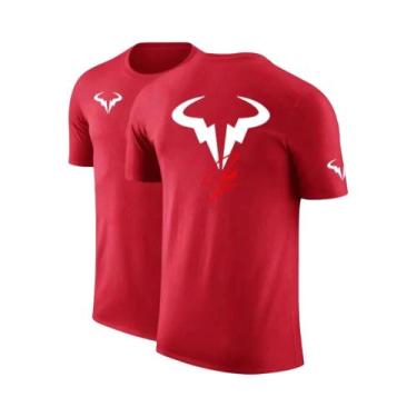 Imagem de Camiseta Masculina Rafael Nadal Tennis Player De Algodão Com Manga Cur