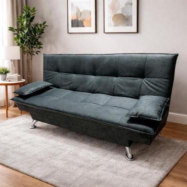 Imagem de Sofá-Cama 3 Lugares Magazin Chui Suede Cinza, 190 cm