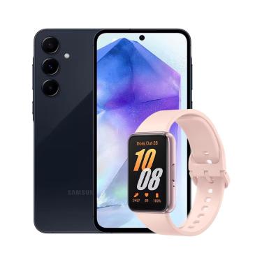 Imagem de Smartphone Samsung Galaxy A55 5G Azul Escuro 256GB, 8GB RAM, Câmera Tripla Traseira de...