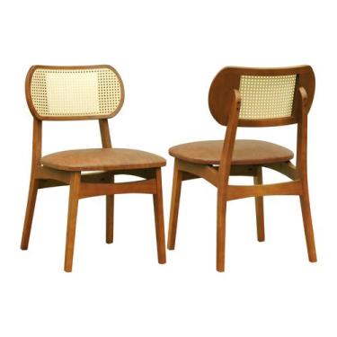 Imagem de Kit 2 Cadeiras Organik Encosto Anatômico com Telinha Rattan Natural - 